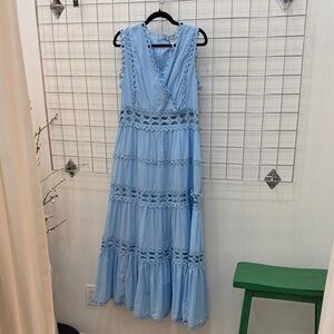 The Perfect Blue Eyelet Maxi Dress